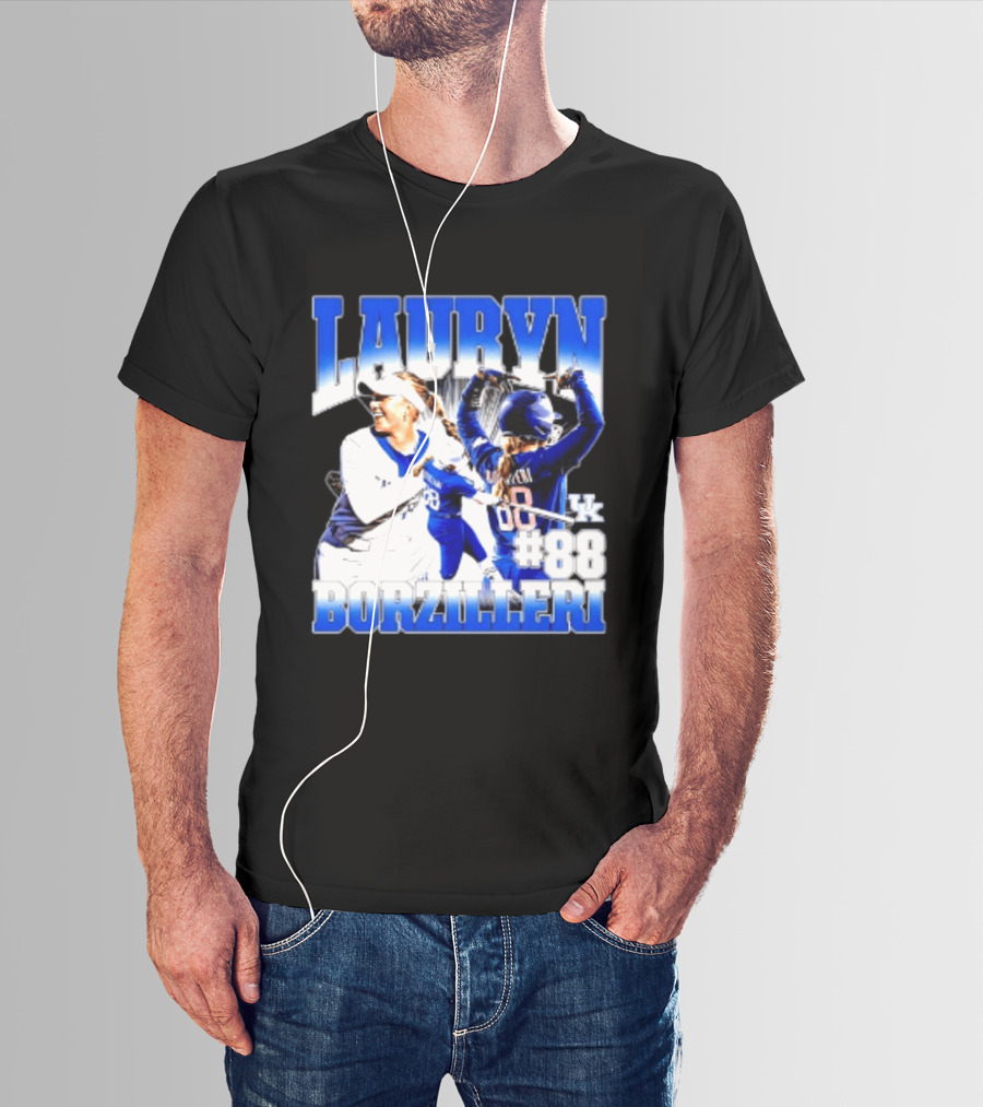 Kentucky Wildcats Lauryn Borzilleri 88 NCAA Softball Player T-Shirt