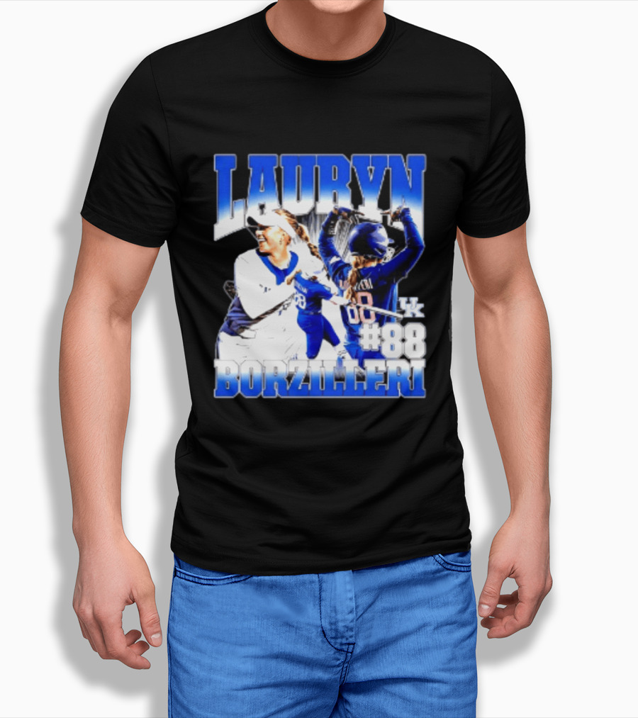 Kentucky Wildcats Lauryn Borzilleri 88 NCAA Softball Player T-Shirt