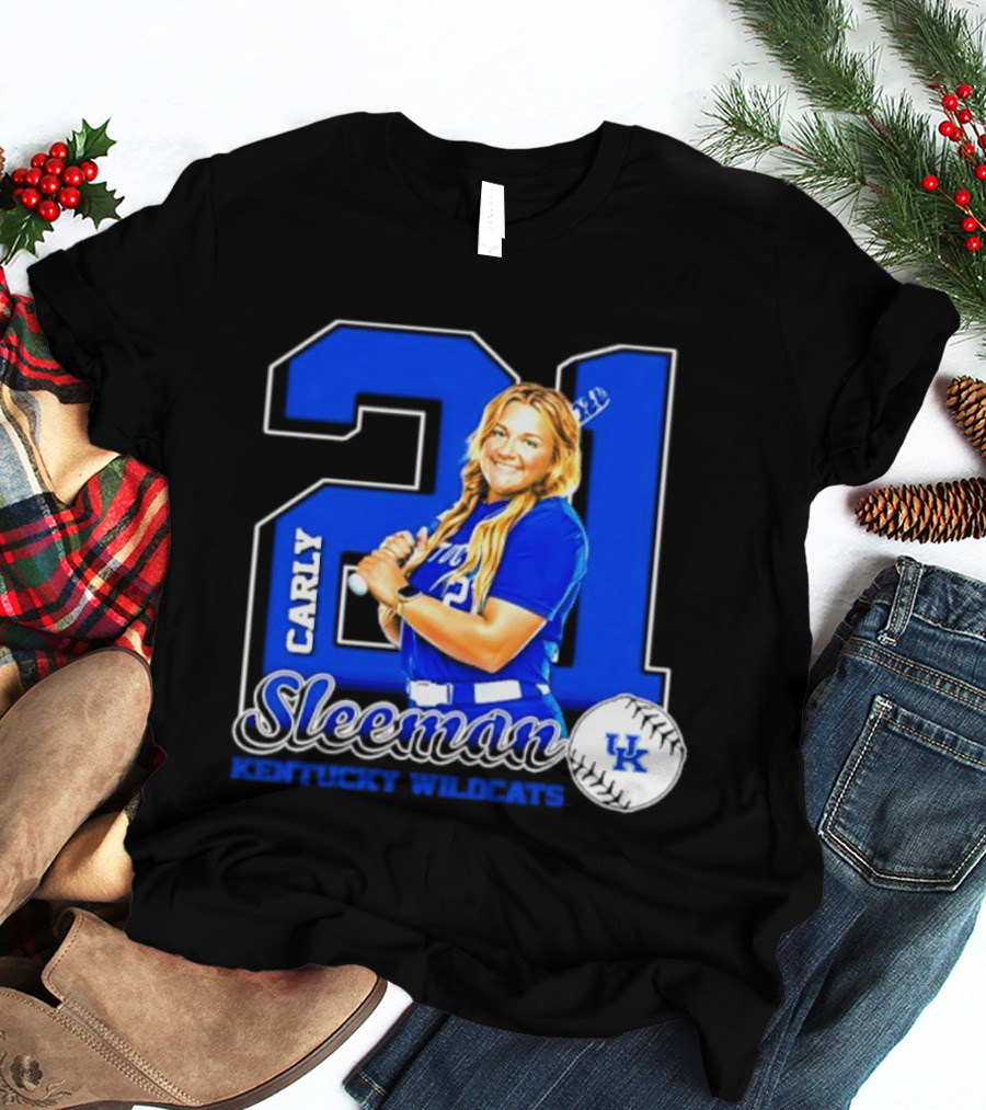 Carly Sleeman 21 Kentucky Wildcats NCAA Softball UK T-Shirt
