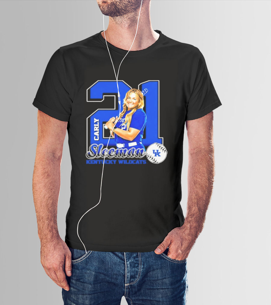 Carly Sleeman 21 Kentucky Wildcats NCAA Softball UK T-Shirt