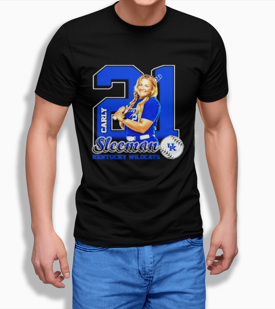 Carly Sleeman 21 Kentucky Wildcats NCAA Softball UK T-Shirt