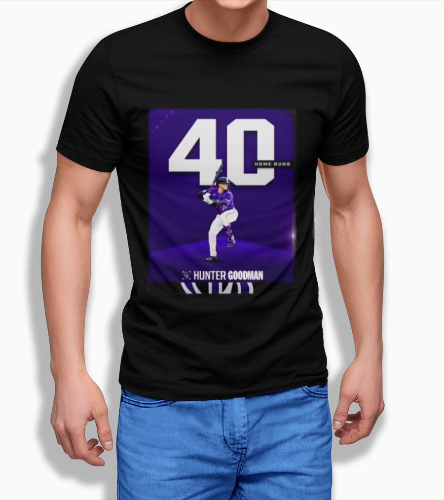 Hunter Goodman 40 Home Runs Colorado Rockies Purple T-Shirt