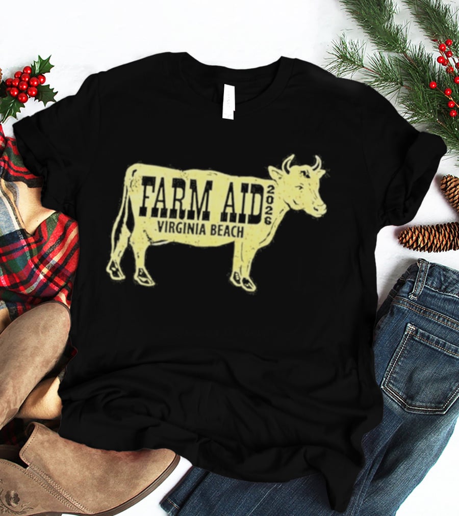 Virginia Beach Farm Aid 2026 September 26 Cow T-Shirt