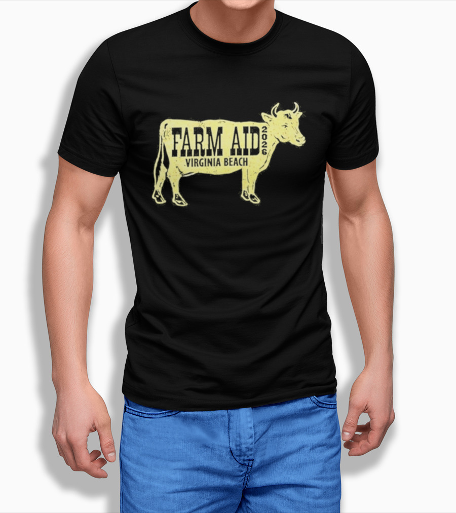Virginia Beach Farm Aid 2026 September 26 Cow T-Shirt