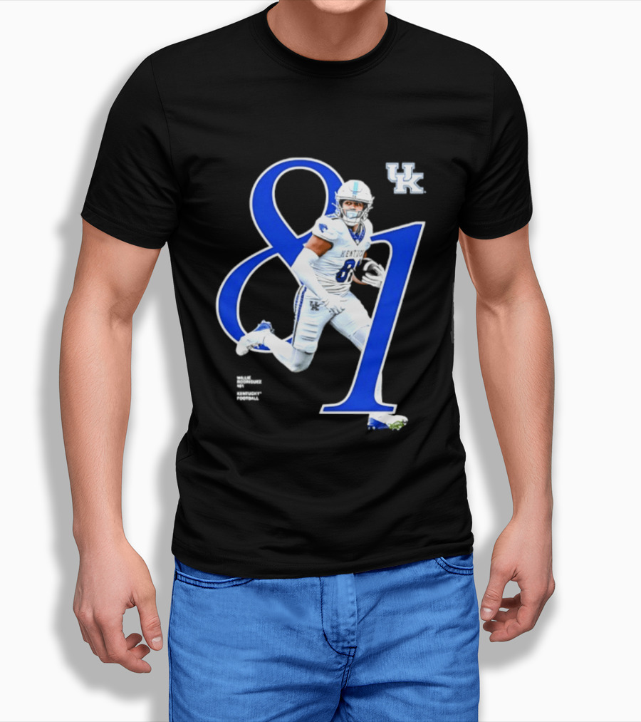 Willie Rodriguez 81 Kentucky Wildcats NCAA Football Player Number T-Shirt