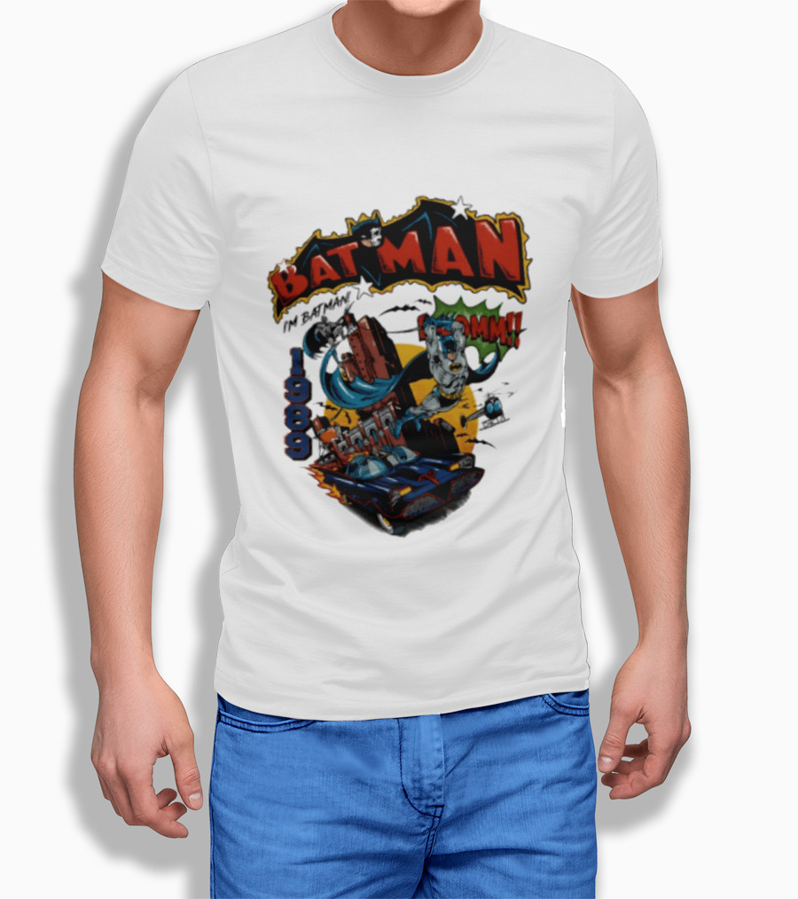 Batman 1989 I'm Batman DC Comics Batmobile T-Shirt