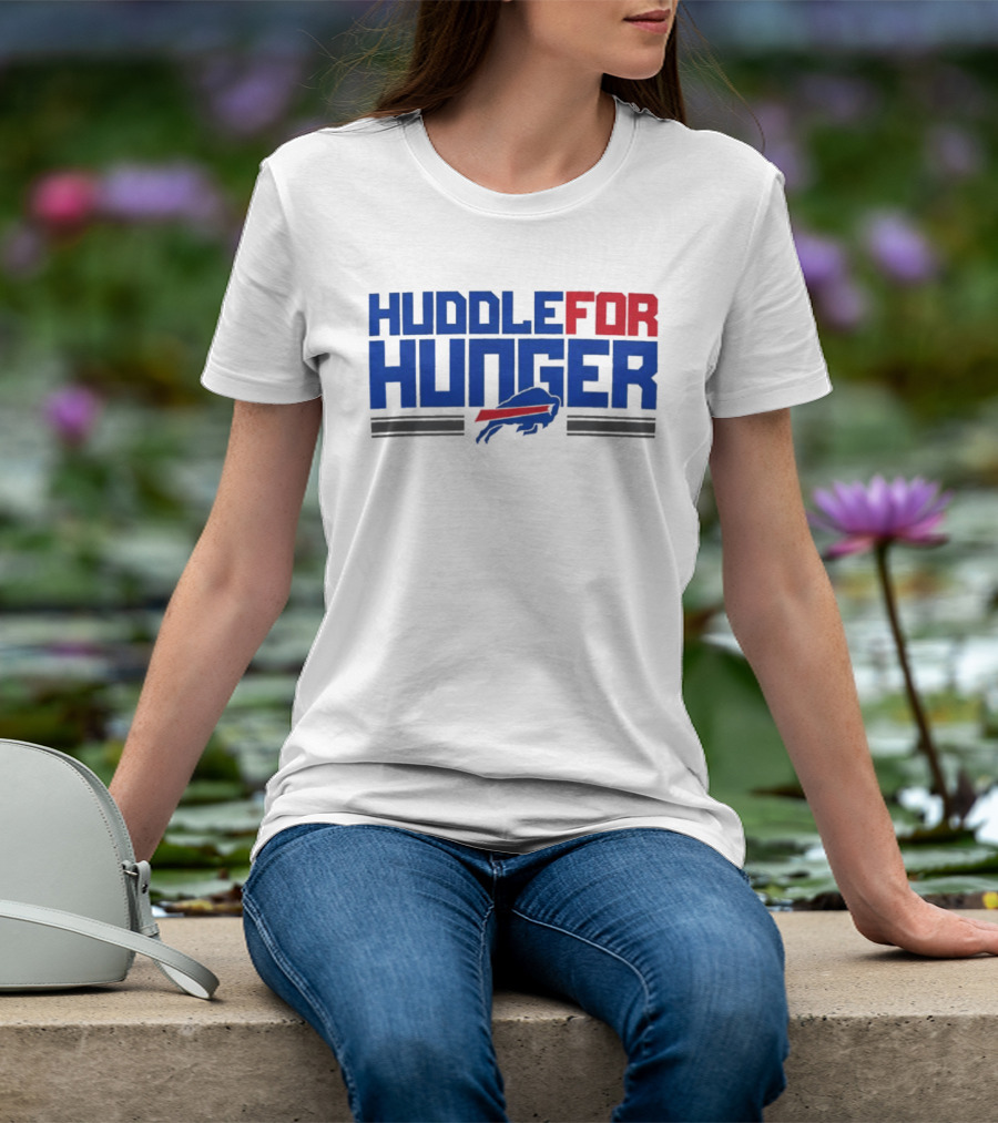 Buffalo Bills Huddle For Hunger Initiative With Joe Brady T-Shirt