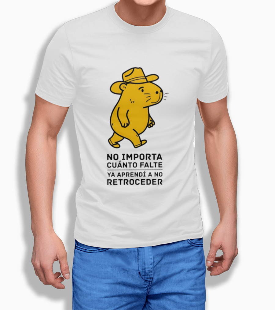 Capybara No Importa Cuánto Falte Ya Aprendí A No Retroceder Sombrero Amarillo T-Shirt