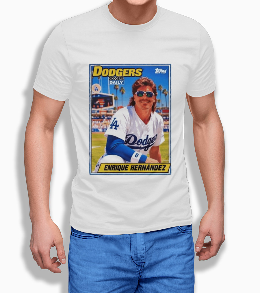Dodgers Daily Enrique Hernandez Topps LA Baseball T-Shirt