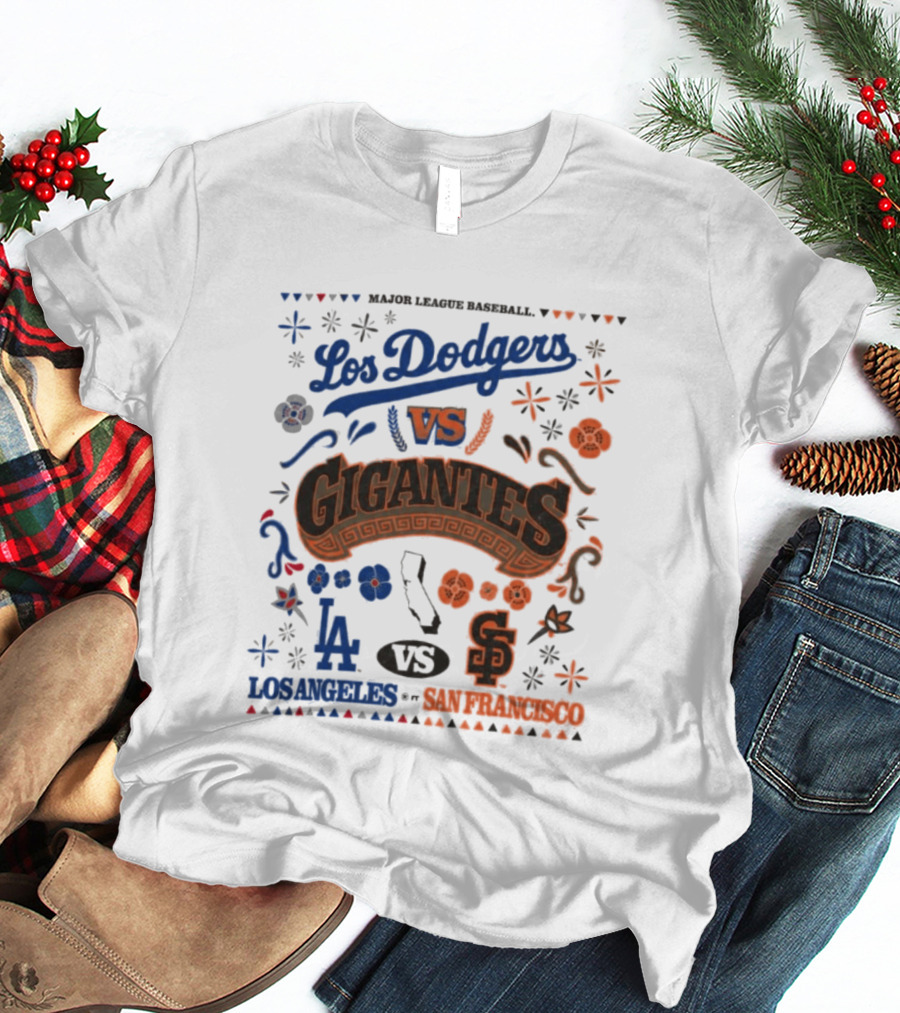 Major League Baseball Los Dodgers VS Gigantes Los Angeles San Francisco Matchup T-Shirt