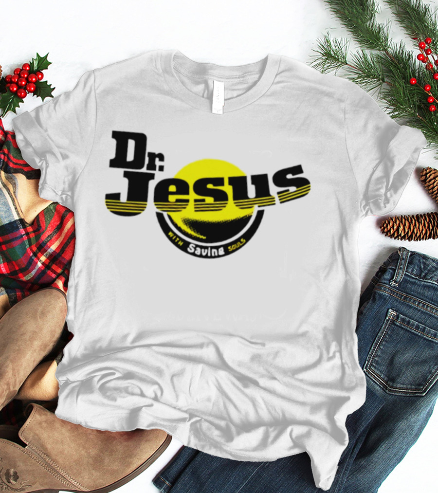 Dr Jesus With Saving Souls Yellow Circle T-Shirt