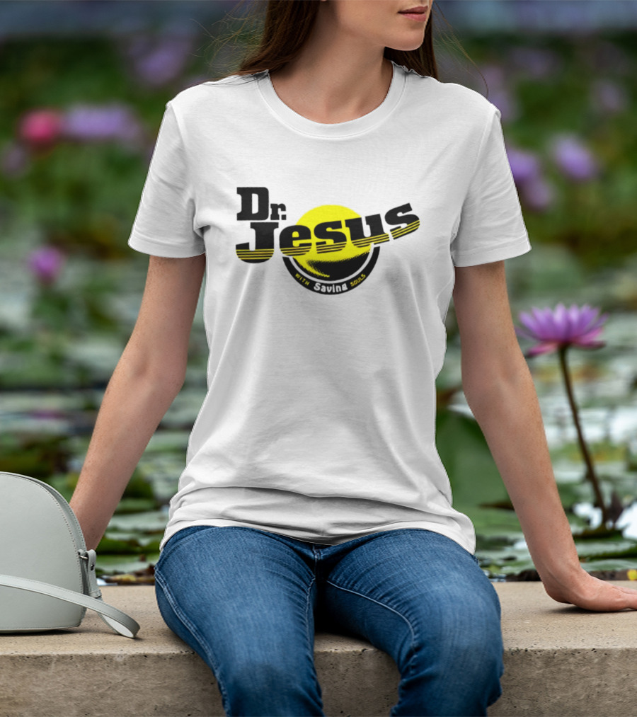 Dr Jesus With Saving Souls Yellow Circle T-Shirt