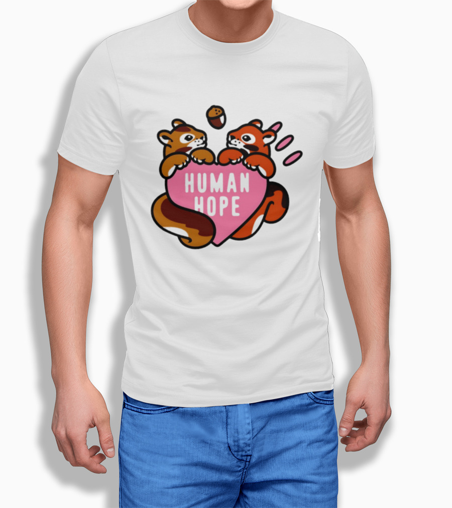 Human Hope Squirrels With Acorn Heart T-Shirt