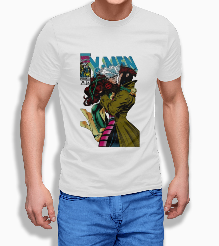 Marvel Comics X Men Gambit And Rogue Kiss Cover Comfort Colors Adult T-Shirt