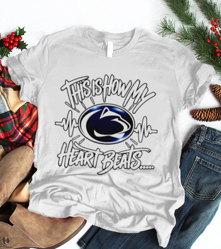 Penn State Nittany Lions Heart Beats NCAA Football T-Shirt