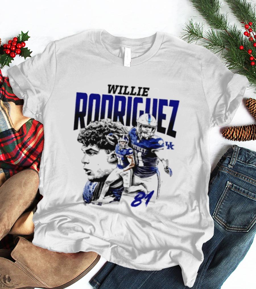 Willie Rodriguez 81 Kentucky Wildcats NCAA Football Player UK T-Shirt