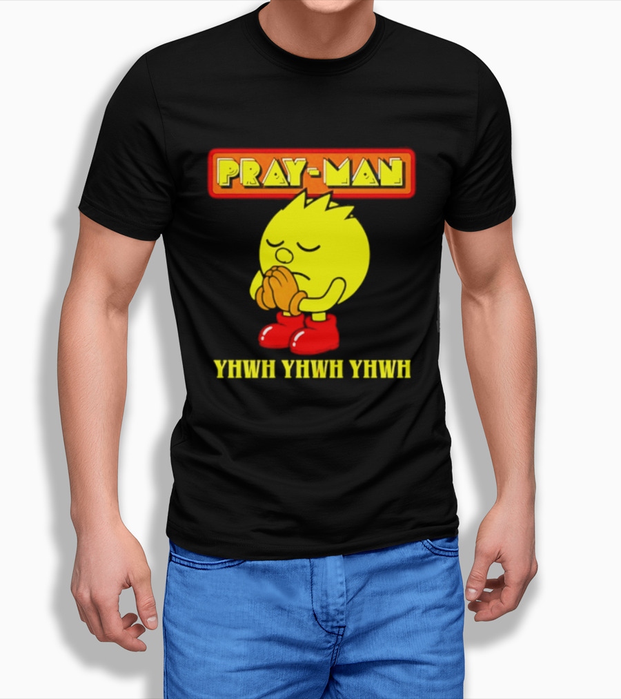 Pray Man YHWH Spiritual Pac Man Symbolism T-Shirt