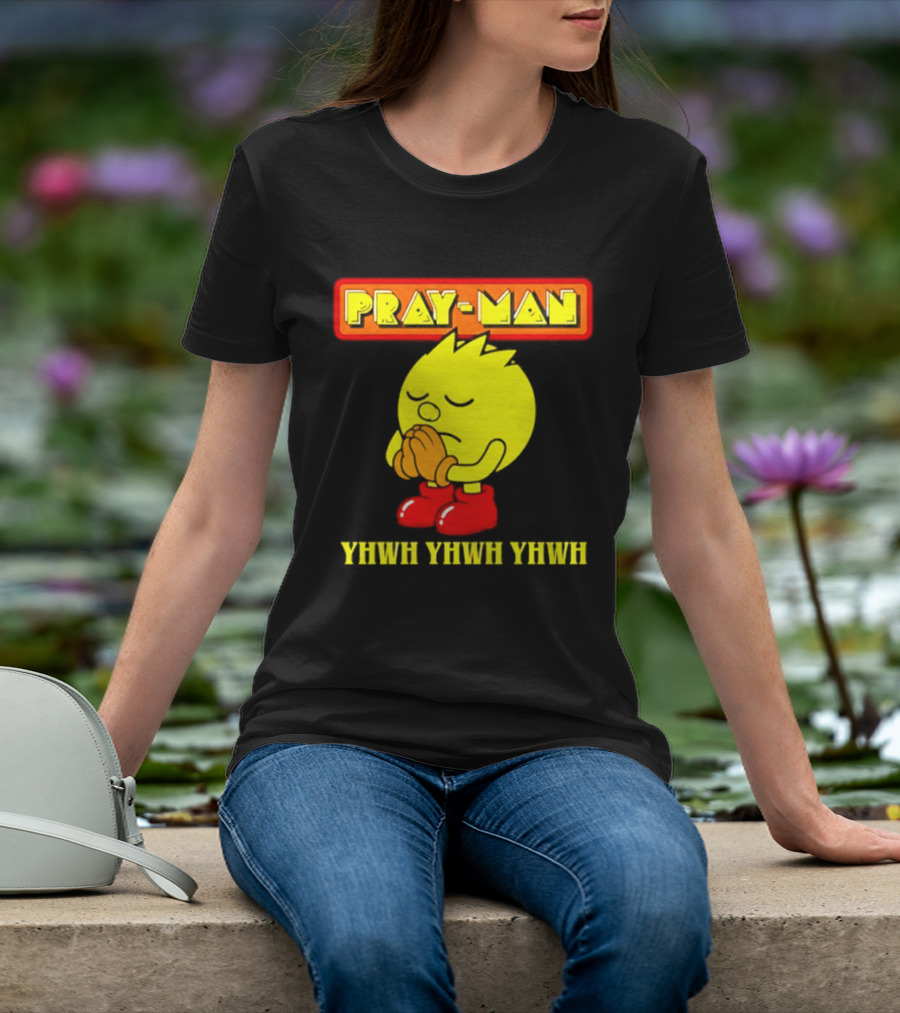 Pray Man YHWH Spiritual Pac Man Symbolism T-Shirt