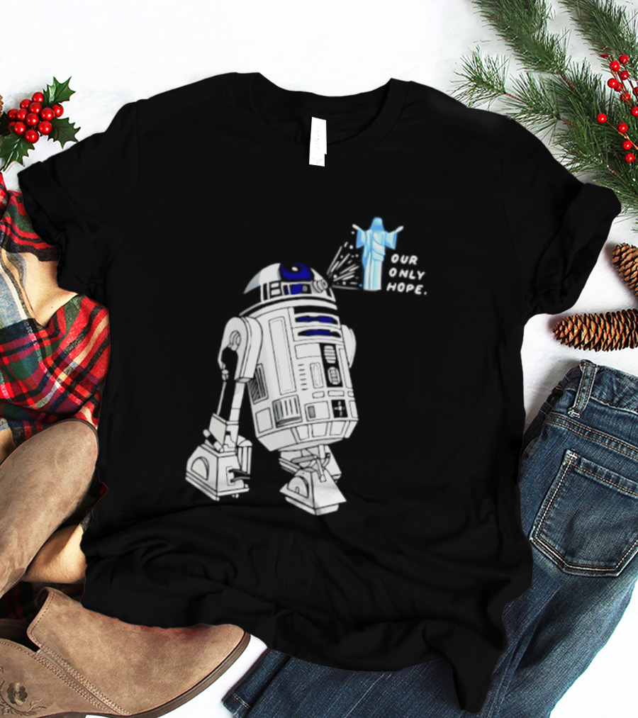 R2 D2 Our Only Hope Star Wars Sci Fi Droid Hologram T-Shirt