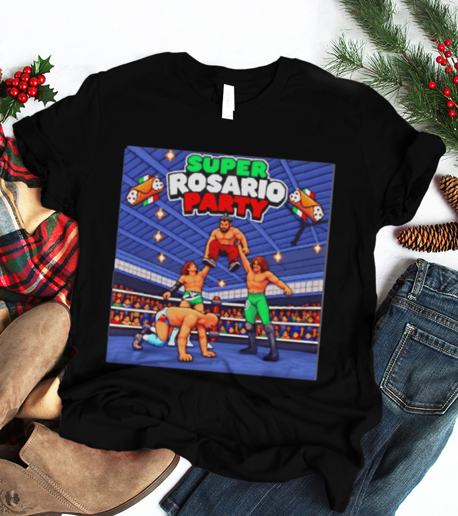 Super Rosario Party Wrestling Arena Pizzeria T-Shirt