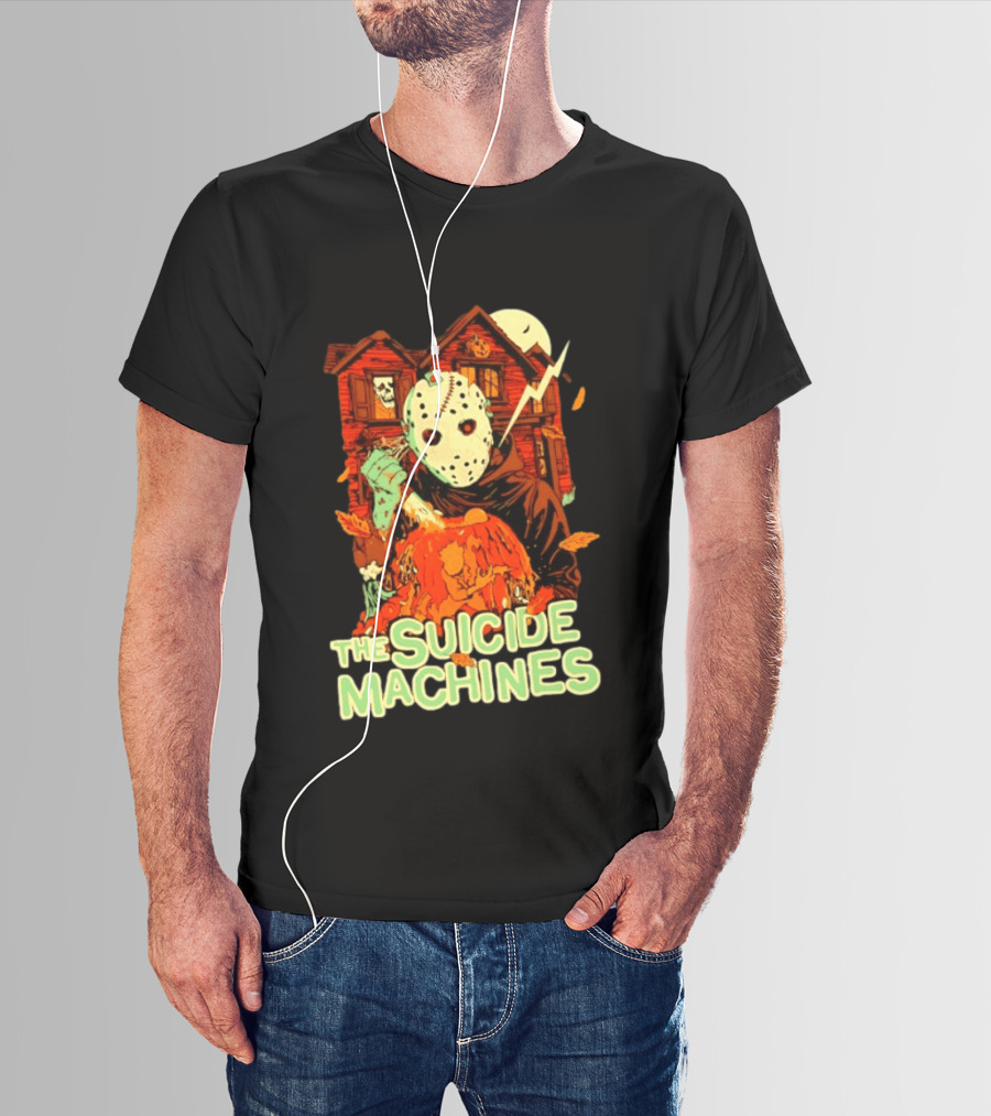 The Suicide Machines Jason Voorhees Pumpkin Halloween House Lightning T-Shirt