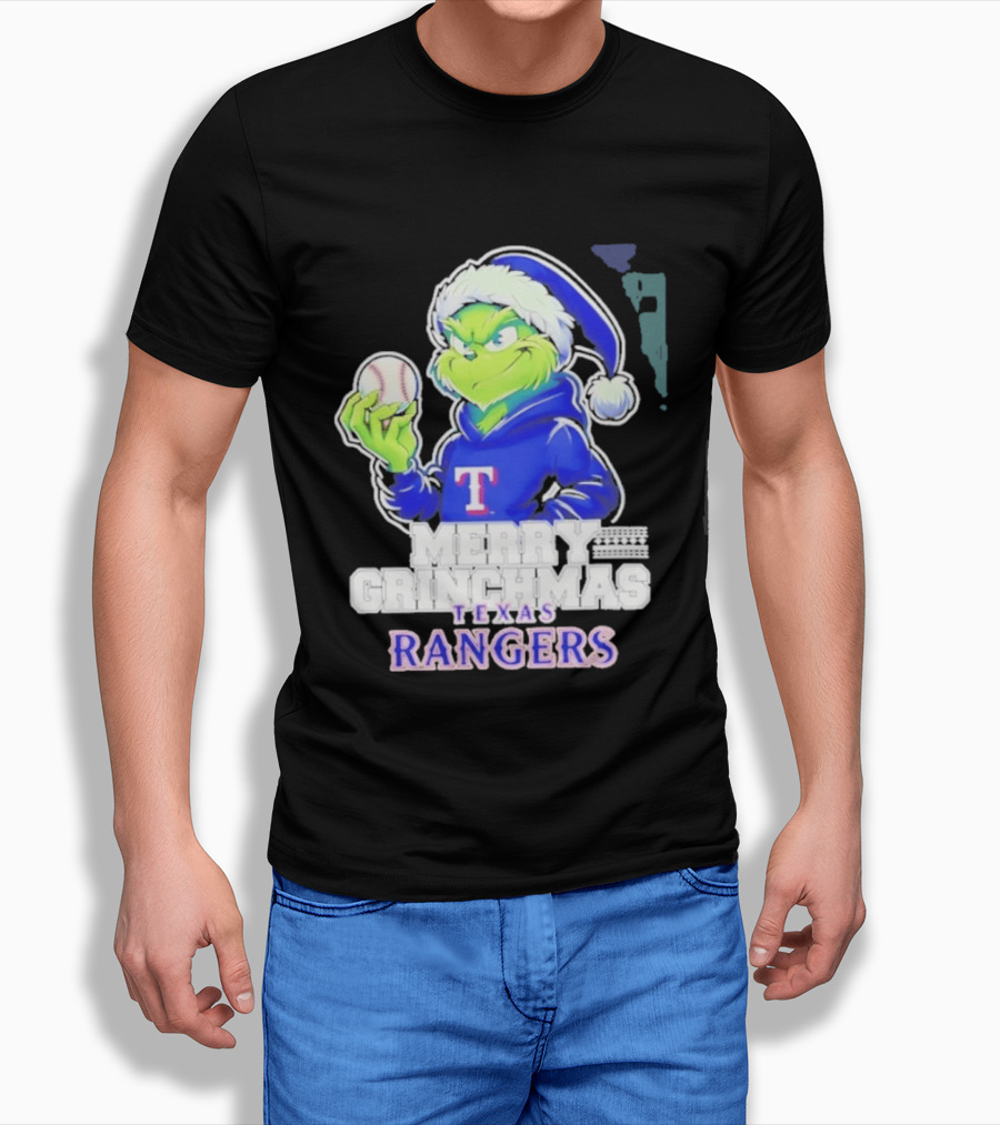 Grinch Merry Grinchmas Texas Rangers Baseball Holiday 2026 T-Shirt
