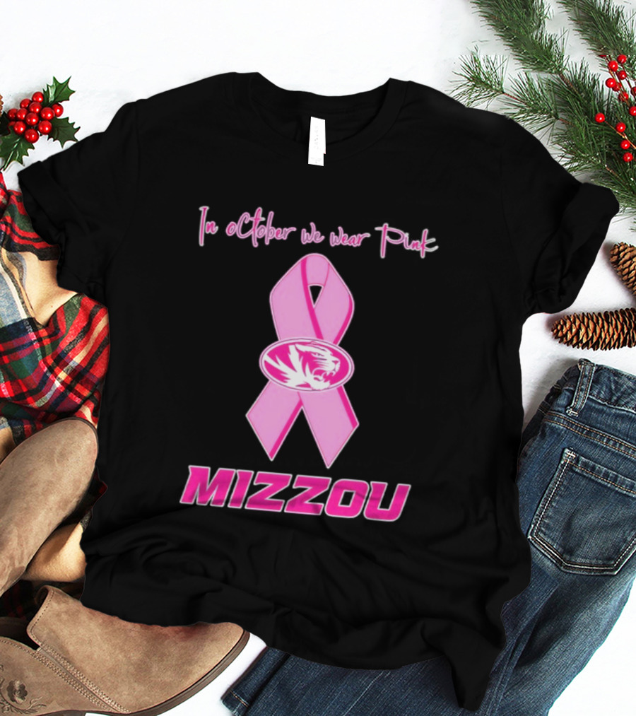 Missouri Tigers NCAA Football Breast Cancer Awareness In October We Wear Pink T-Shirt