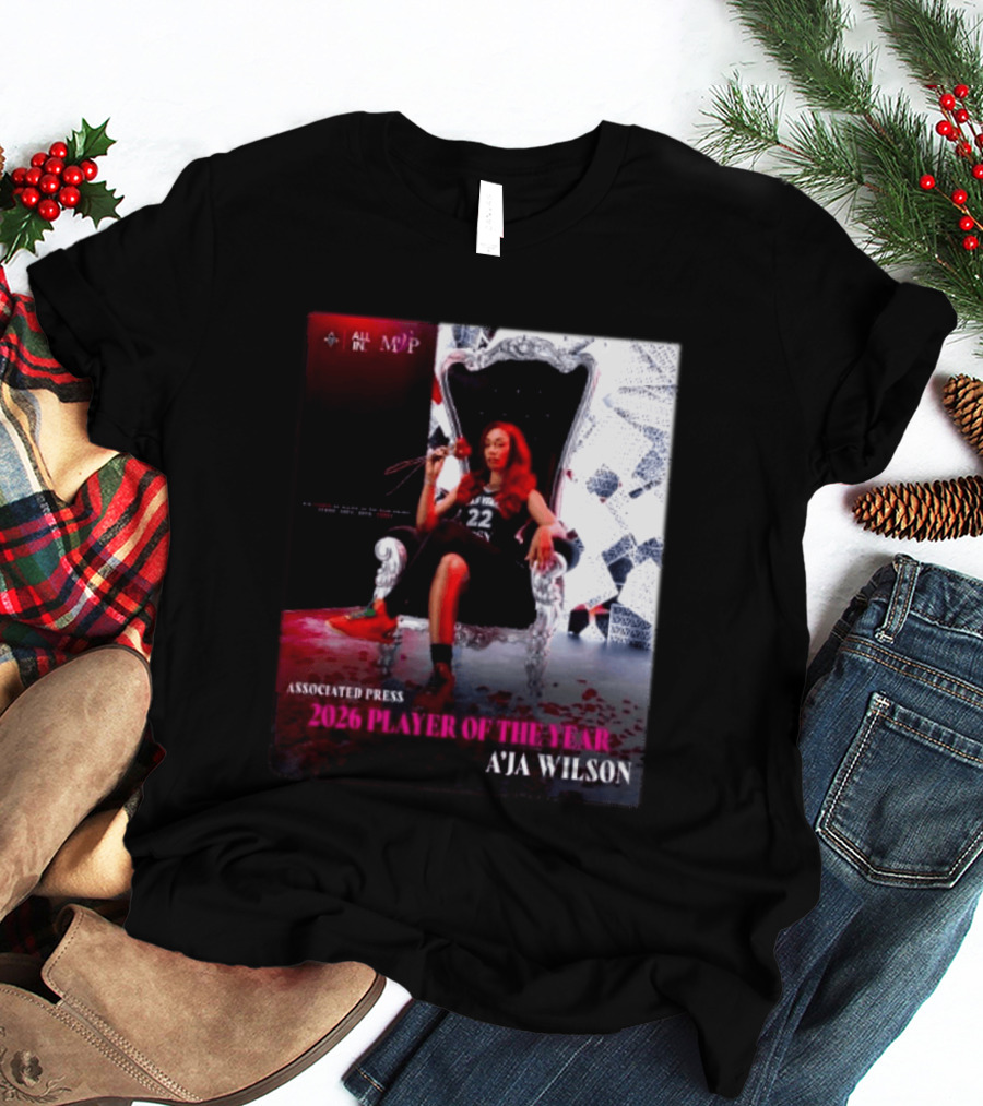 Las Vegas Aces A'ja Wilson 2026 Player Of The Year Associated Press MVP All T-Shirt