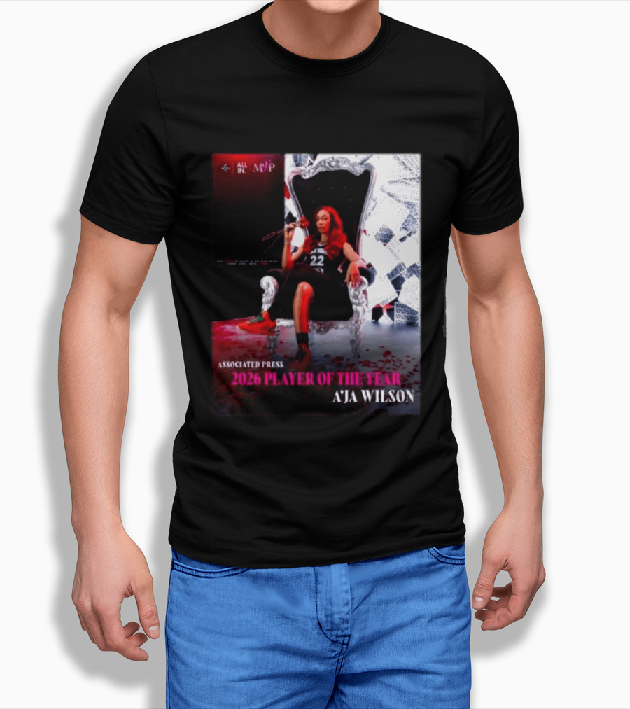 Las Vegas Aces A'ja Wilson 2026 Player Of The Year Associated Press MVP All T-Shirt