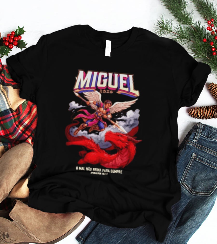 Miguel Angel Vs Dragon Apocalipse 12 7 9 O Mal Nao Reina Para Sempre T-Shirt