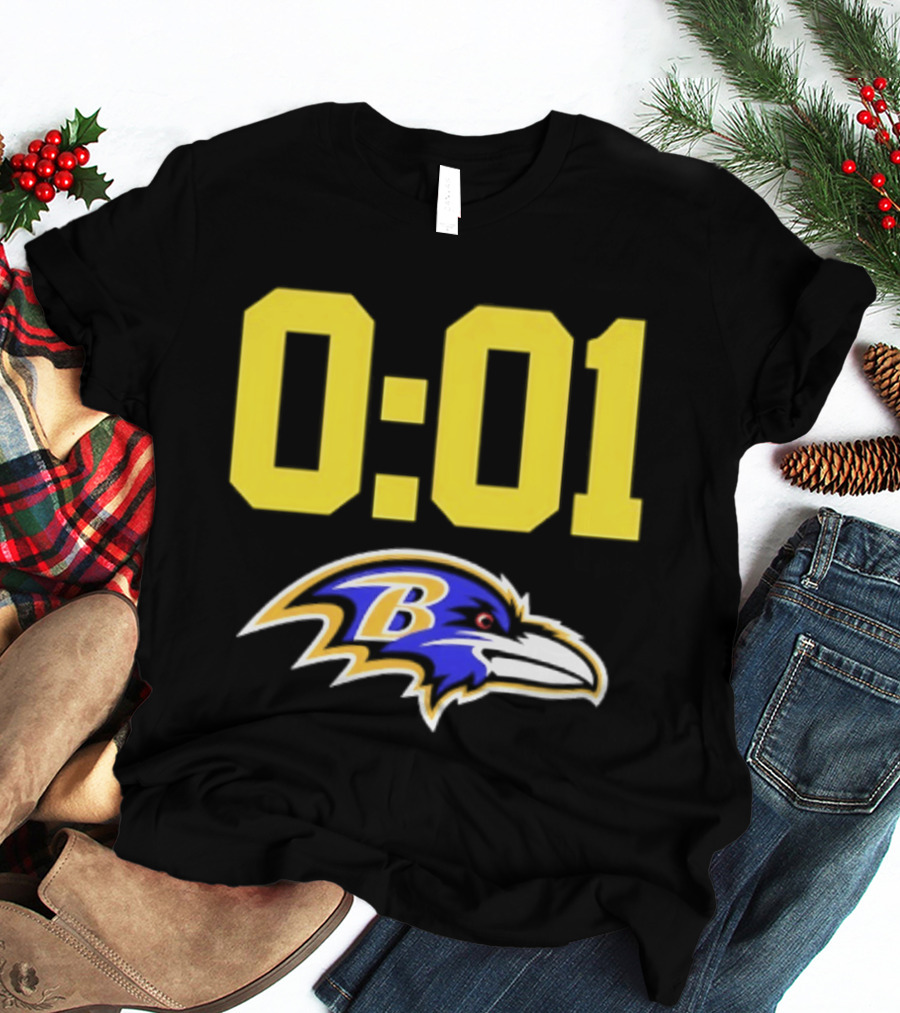 Baltimore Ravens 0:01 Logo NFL Football Team T-Shirt
