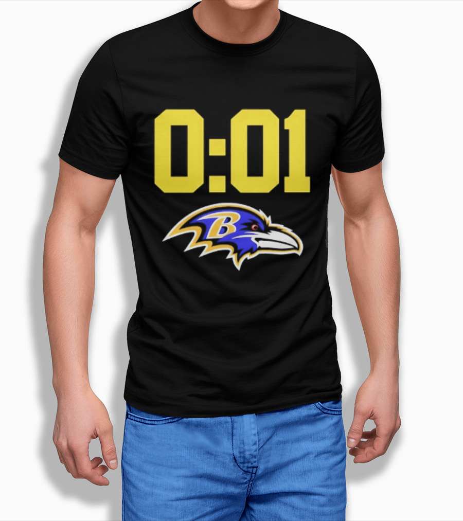 Baltimore Ravens 0:01 Logo NFL Football Team T-Shirt