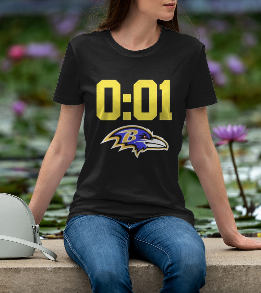Baltimore Ravens 0:01 Logo NFL Football Team T-Shirt