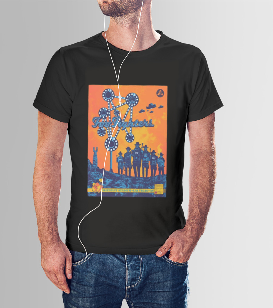 Foo Fighters Allegiant Stadium Las Vegas NV Space Theme Concert T-Shirt