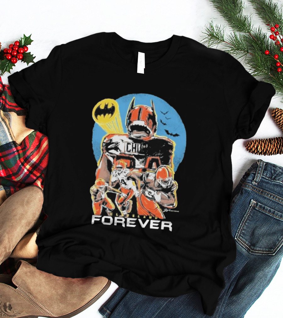 Cleveland Browns Nick Chubb Batman Signal Forever T-Shirt