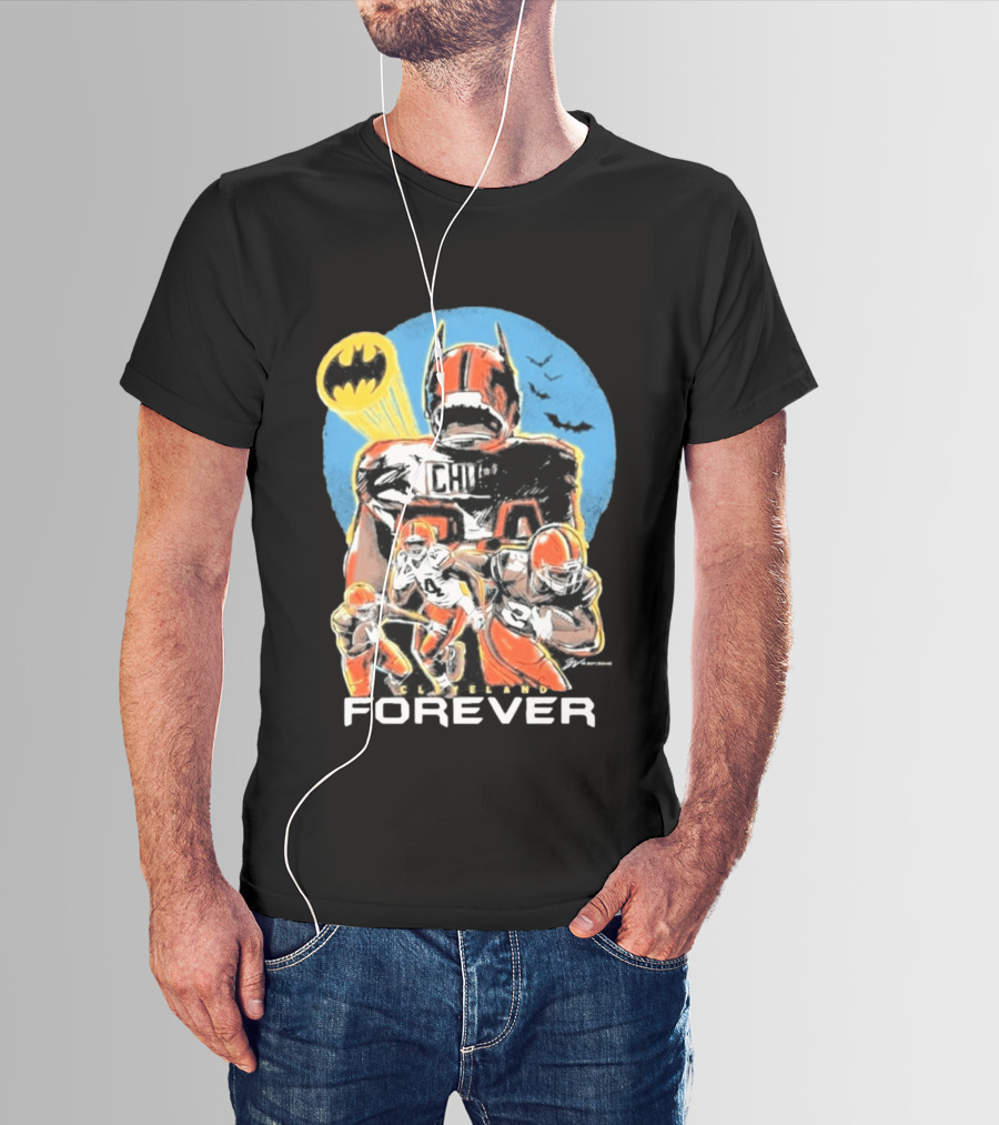 Cleveland Browns Nick Chubb Batman Signal Forever T-Shirt