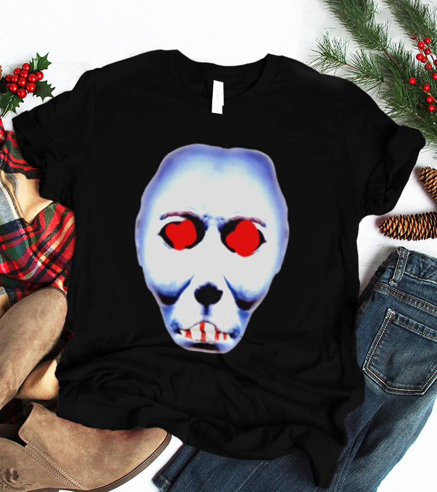 Creepy Alien Face With Red Eyes And Bread Teeth Surrealistic T-Shirt