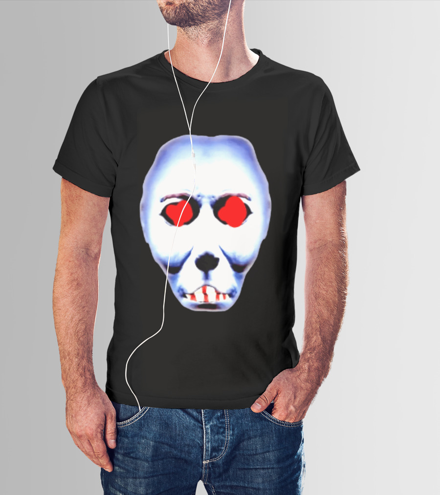 Creepy Alien Face With Red Eyes And Bread Teeth Surrealistic T-Shirt