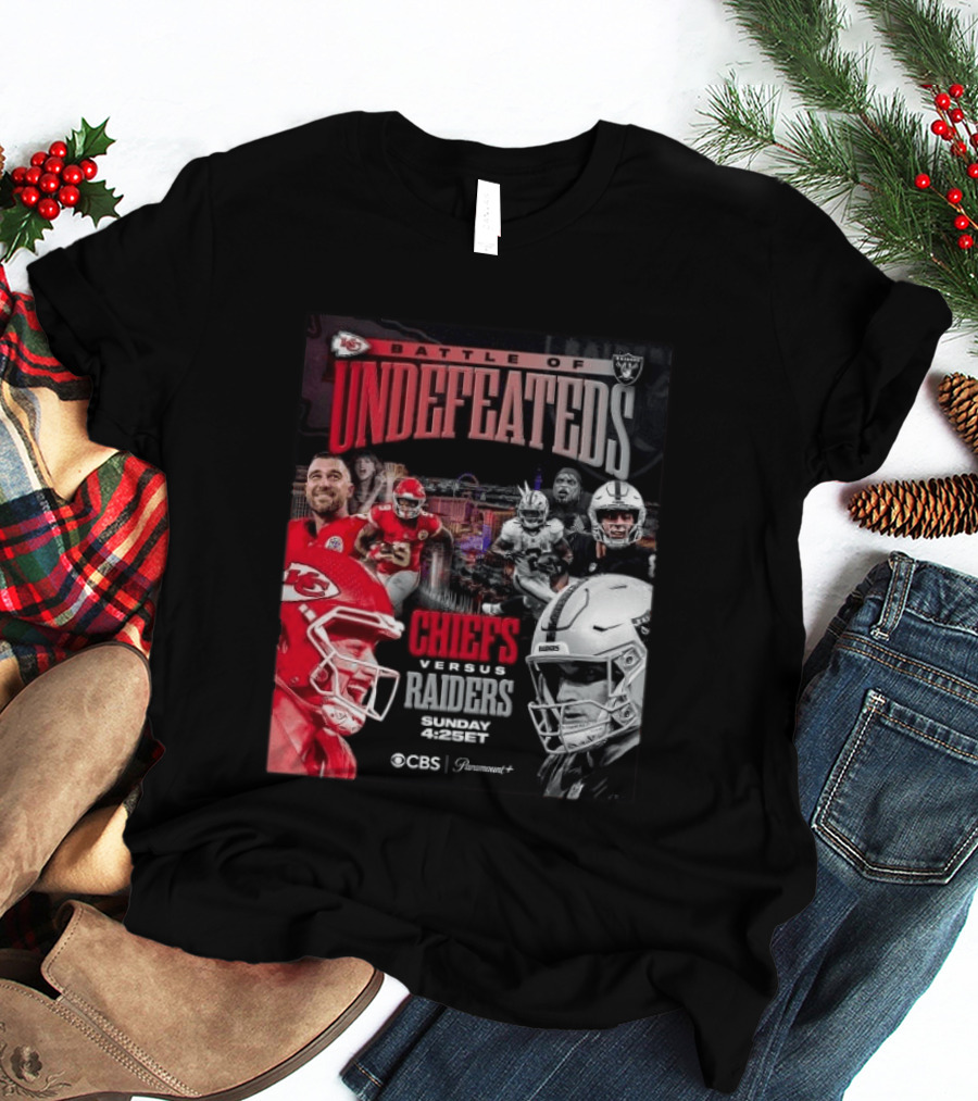 Kansas City Chiefs Vs Las Vegas Raiders Battle Of Undefeated 2026 NFL Showdown CBS Sunday 4:25ET T-Shirt