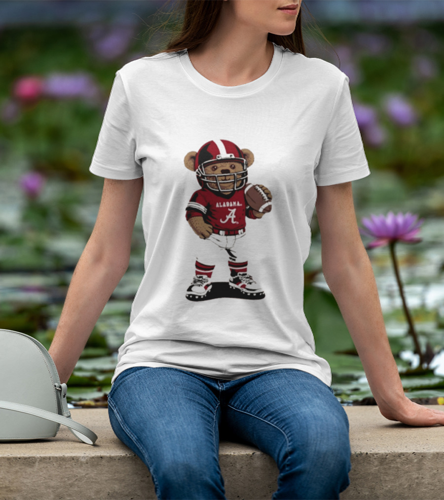 Alabama Crimson Tide 2026 Teddy Bear Football NCAA Team Spirit T-Shirt