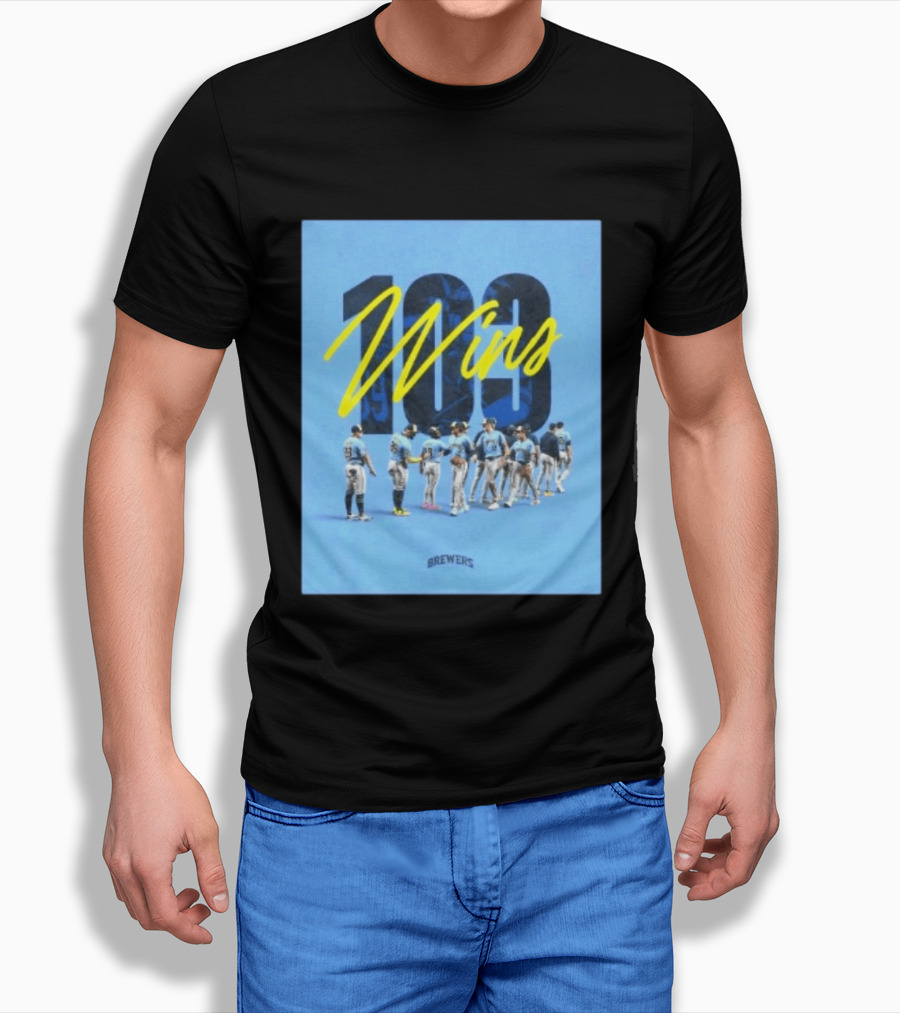 Milwaukee Brewers 103 Wins Celebration Team Huddle T-Shirt