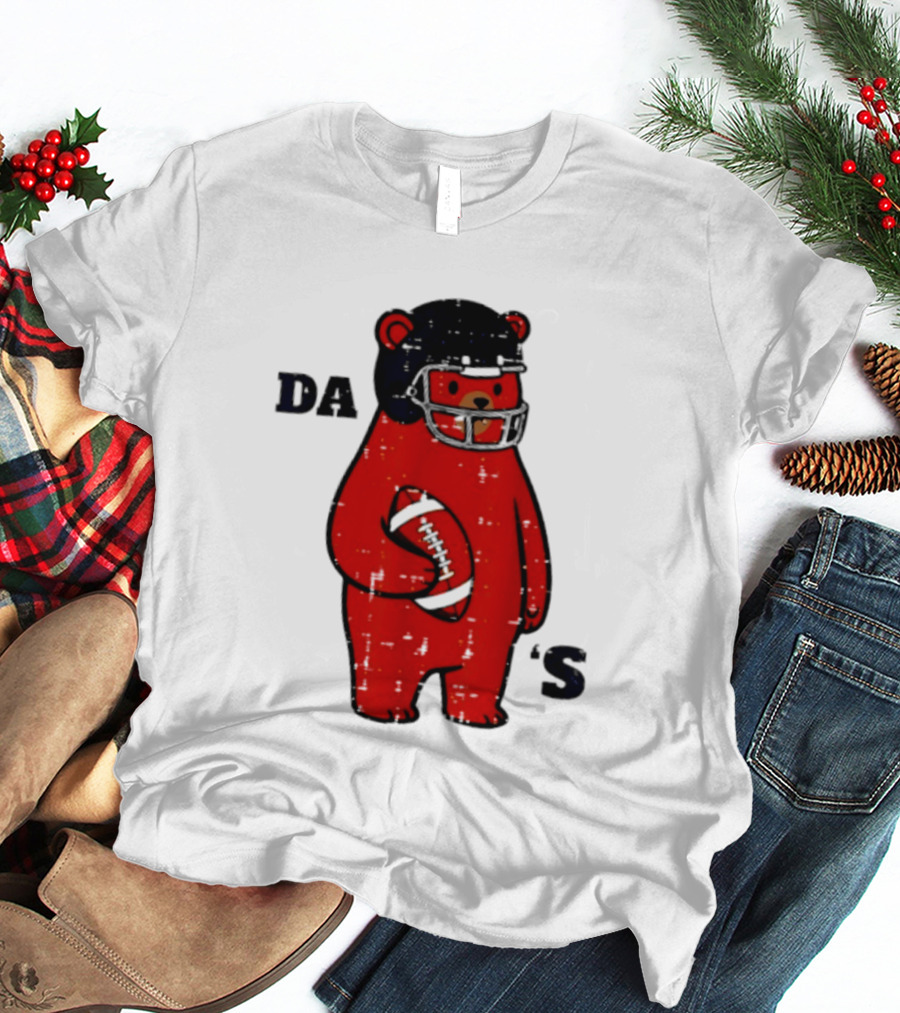 Da Bears Football Bear Helmet Holding Football T-Shirt