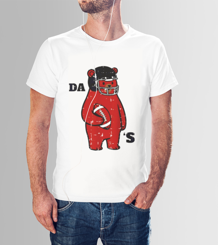 Da Bears Football Bear Helmet Holding Football T-Shirt