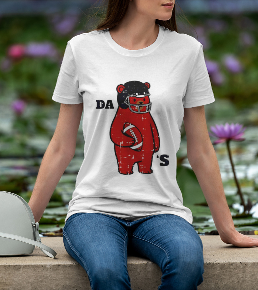 Da Bears Football Bear Helmet Holding Football T-Shirt