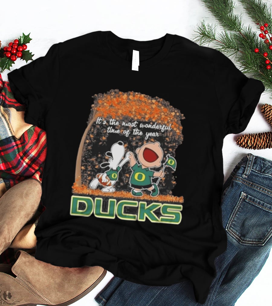 Oregon Ducks Snoopy Charlie Brown Most Wonderful Time 2026 T-Shirt