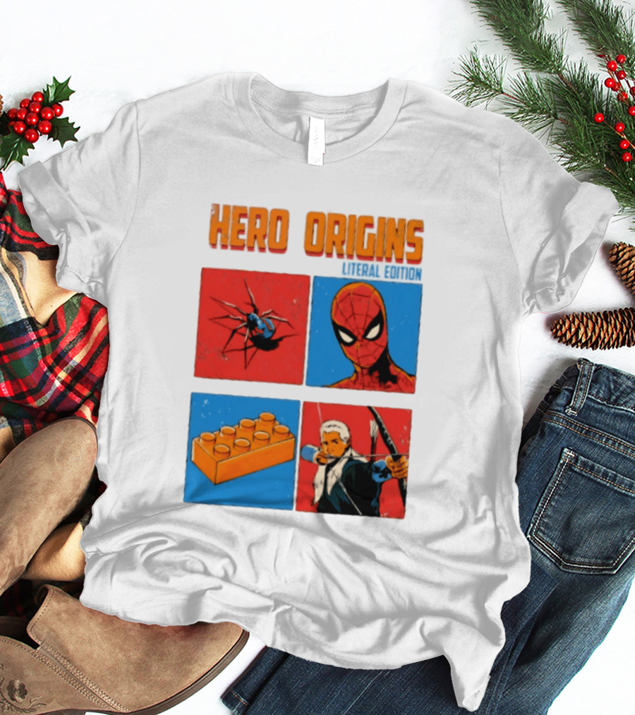 Hero Origins Spider Man Literal Edition Block Archer Spider T-Shirt