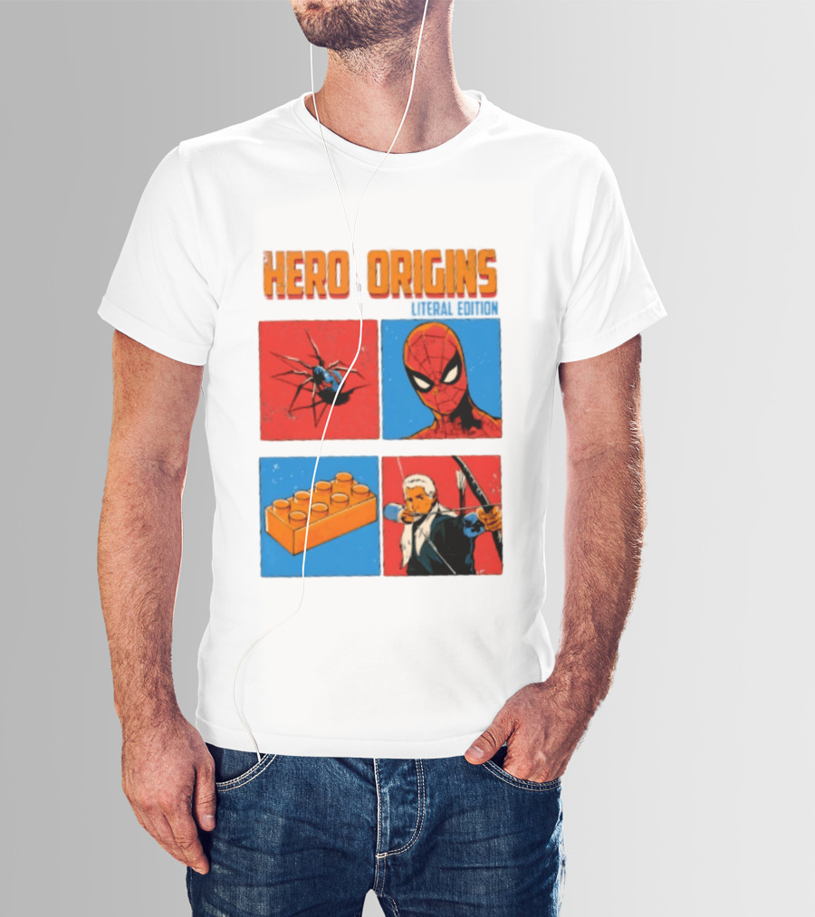 Hero Origins Spider Man Literal Edition Block Archer Spider T-Shirt