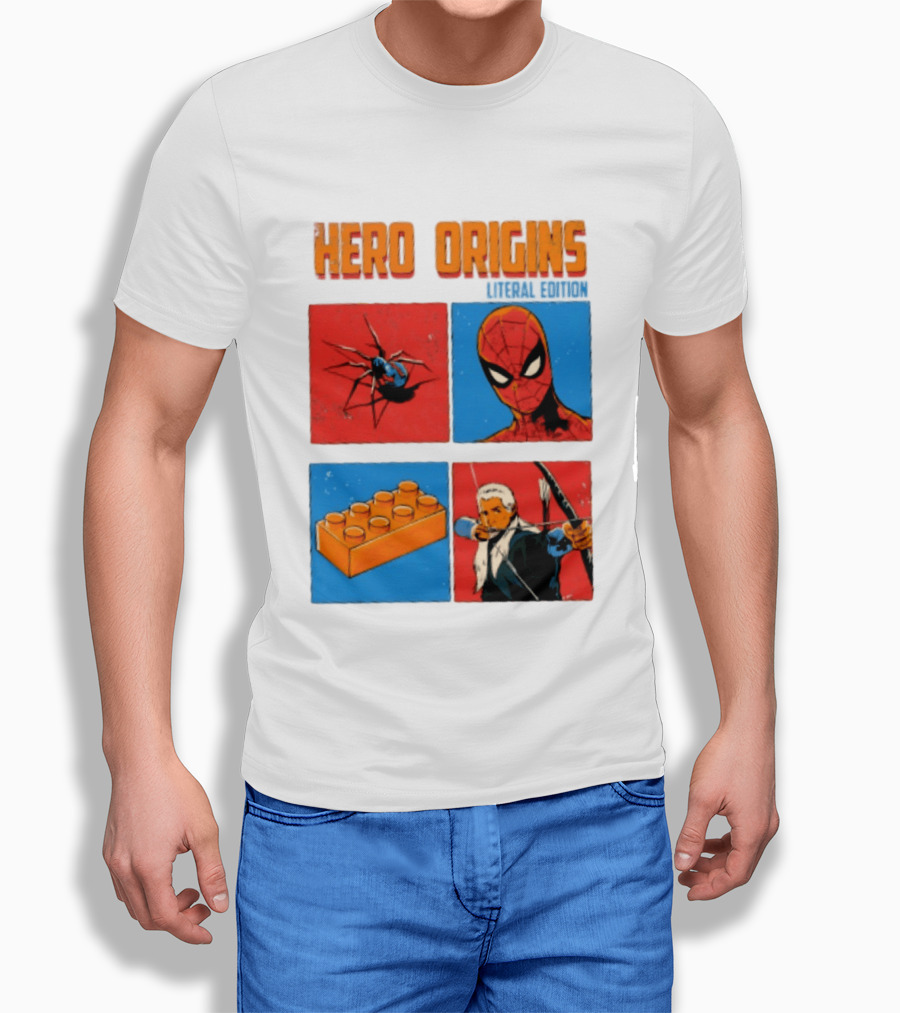 Hero Origins Spider Man Literal Edition Block Archer Spider T-Shirt