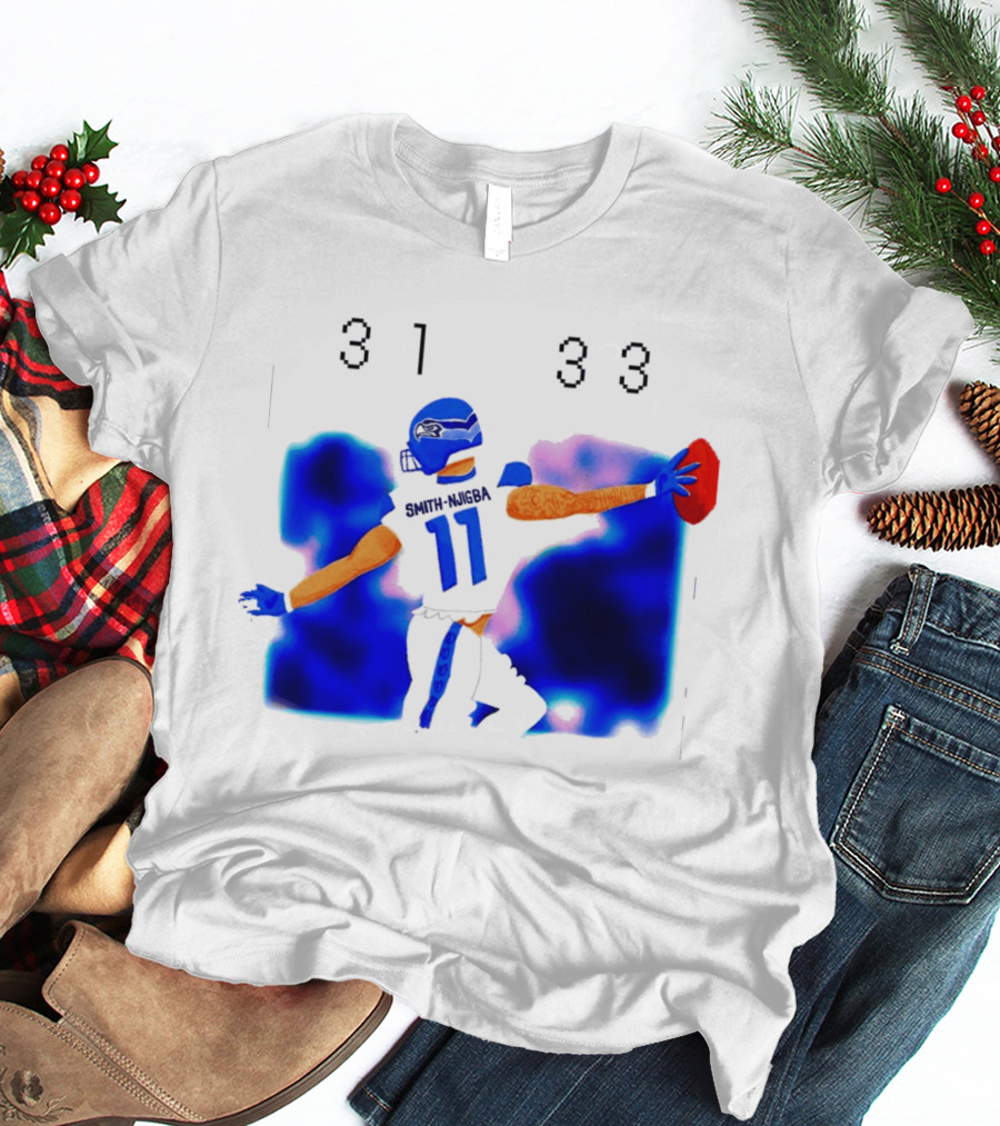 Jaxon Smith Njigba Seattle Seahawks 11 Football Catch 31 33 T-Shirt