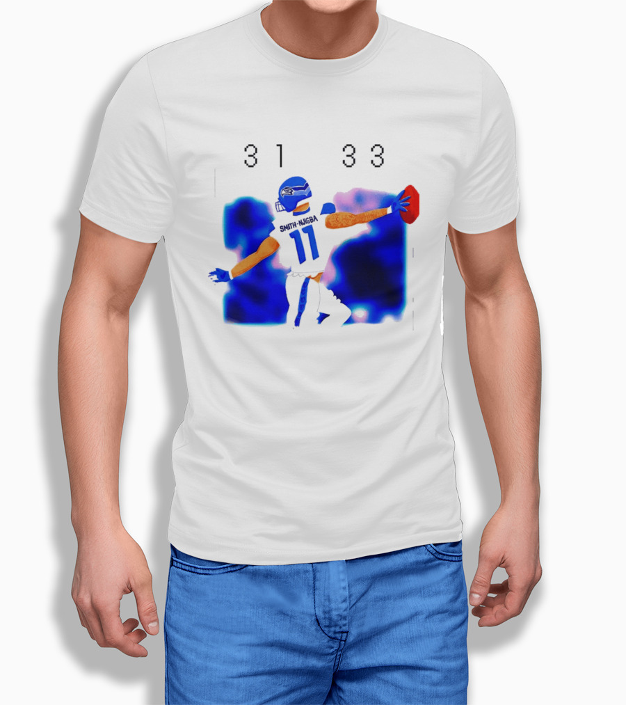 Jaxon Smith Njigba Seattle Seahawks 11 Football Catch 31 33 T-Shirt